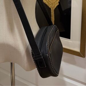 Valentino Black Crossbody Bag with Tan Stitching